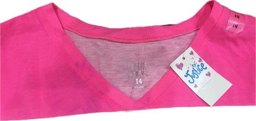 Justice for Girls Pink Dance Shirt~Size 14~NWT w/ factory stain~Back to School! - Picture 4 of 4