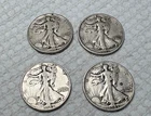 4)  1943  Walking Liberty Half Dollars U.S 90% Silver