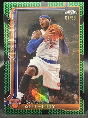 JERSEY NUMBER MATCH 2025-26 Topps Chrome Update Carmelo Anthony Green 07/99 #148