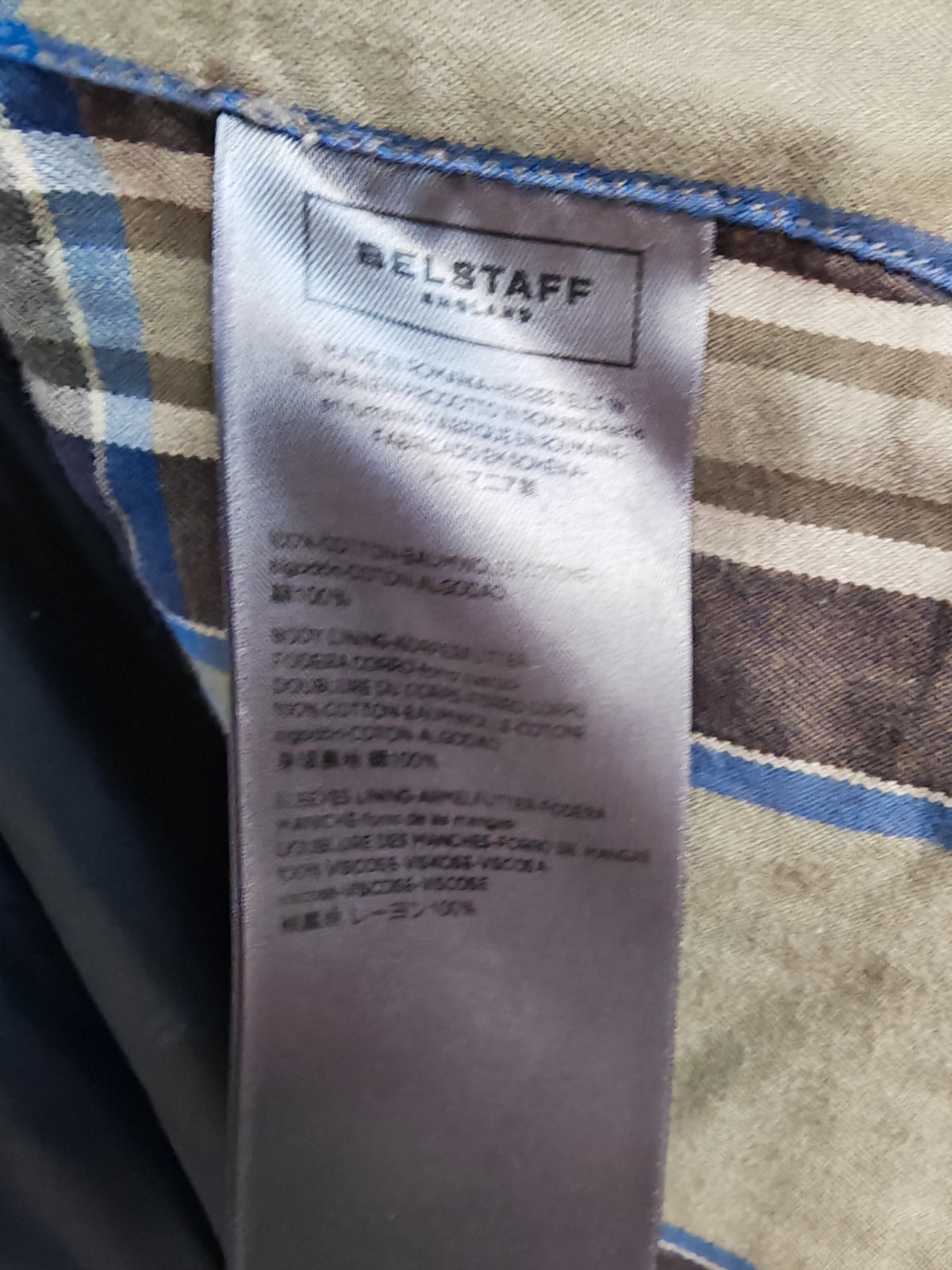 Belstaff Kelland Waxed Cotton Jacket Black Size IT 52 Moleskin Lined Full Zip image 7