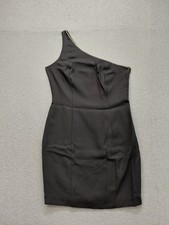 JS Collections Women Dress 10 Black One Shoulder Bodycon Mini Chic Elegant Fit