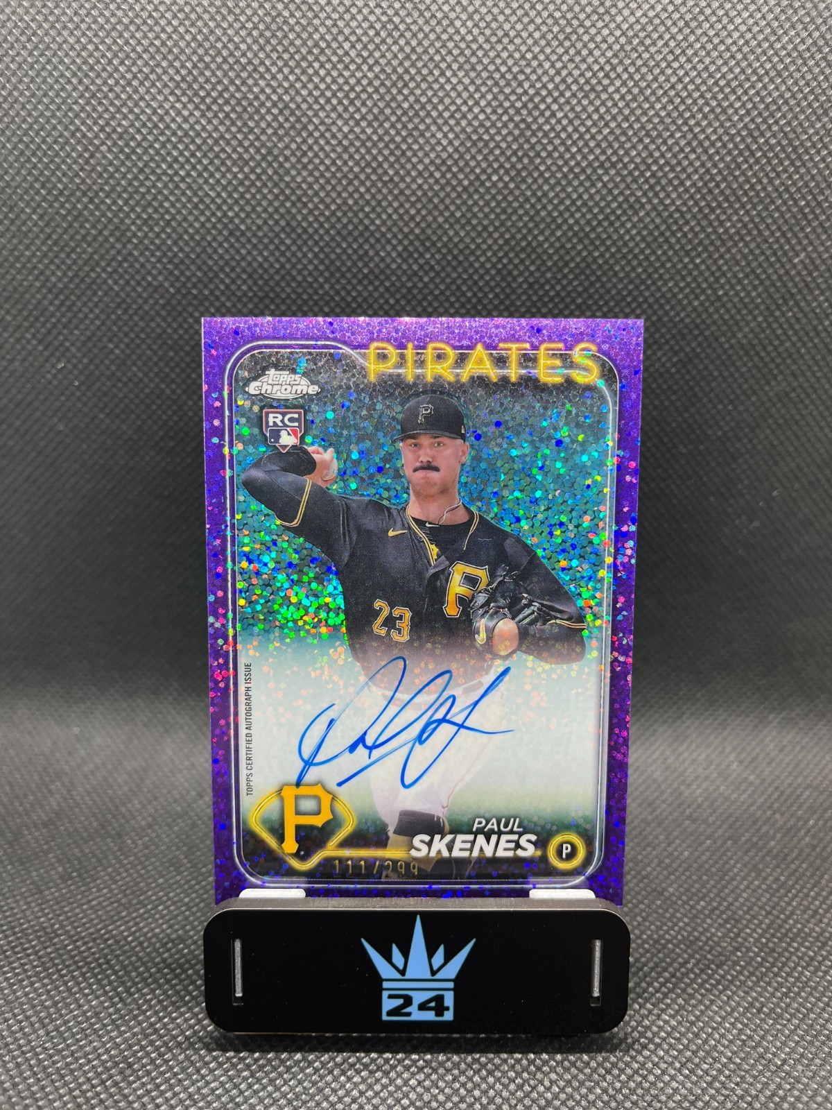 Paul Skenes 2024 Topps Chrome Update Rookie Auto RA-PS Purple Speckle /299