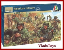 Italeri Plastic Model kit 1/72 WWII U.S. INFANTRY 50 Figures unpainted #6046