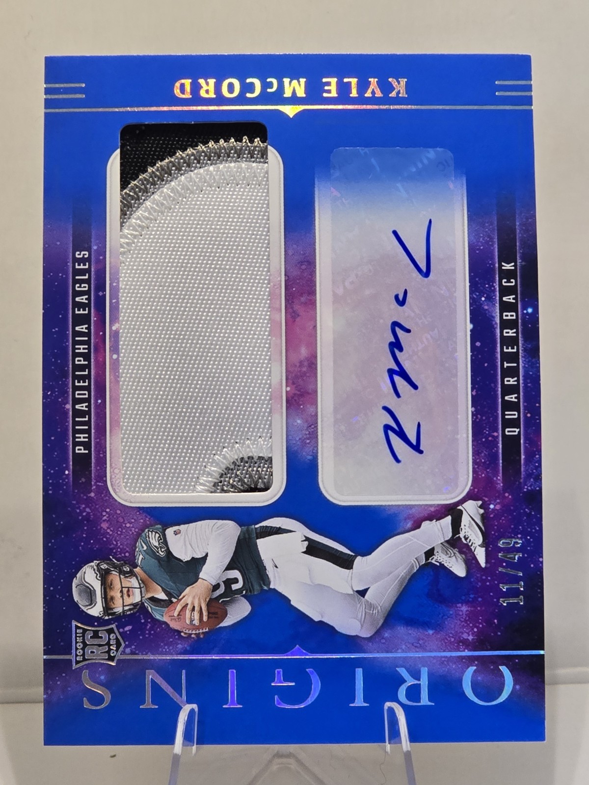 2025 Panini Origins - Rookie Jumbo Patch Autographs Kyle McCord #RJJ-35 Blue /49