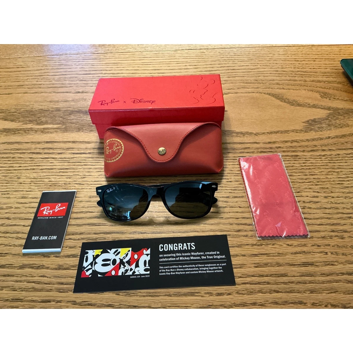 Rare Disney x Ray-Ban Wayfarer Mickey Sunglasses with Case New Mickey  main image 3