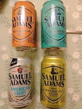 Four Samuel Adams Beer Cans Empty