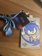 Sonic Lanyard  Badge Holder Blue set w/ Sonic charm -Brand New