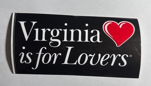 Vintage "Virginia is for Lovers" Decal Iconic Slogan 4" x 7.5"