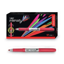 BIC GPM11RD Intensity Fine Tip Permanent Marker - Rambunctious Red (1-DZ) New