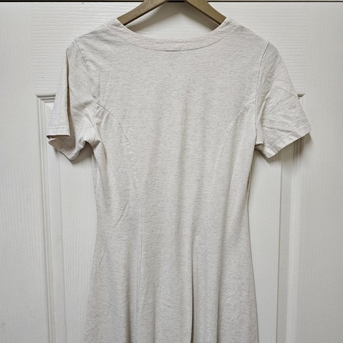 Vtg Future Collections Shirt Dress Womens 8 Ivory Heathered Cotton Midi Comfort  - Picture 4 of 11