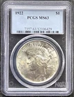 1922 Peace Silver Dollar -1$ - PCGS MS-63 - Philadelphia Mint.