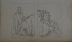 Antique 1840's Native American Engraving Art Kiowa and Comanche History