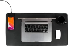 Limitless Innovations Desk Mat with Wireless Charger | Water Resistant Blotter