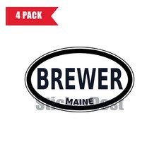 Maine Brewer Oval Sticker 4 Pack 3x2 Inch