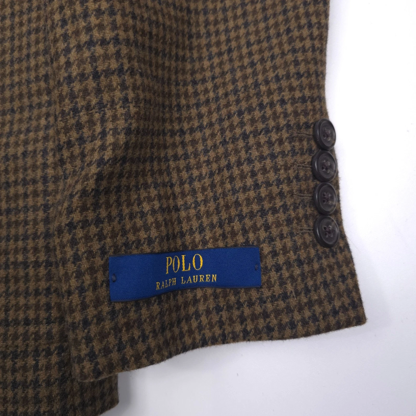 Polo Ralph Lauren Houndstooth Wool Sport Coat Mens 40S Short Modern Dark Green image 7