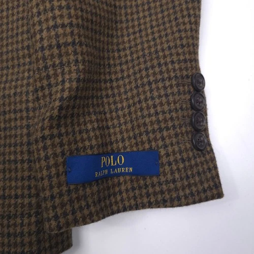 Polo Ralph Lauren Houndstooth Wool Sport Coat Mens 40S Short Modern Dark Green image 7