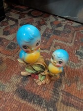 Vintage Ceramic Norrest Bluebirds On a Tree Branch Figurine JAPAN 4 1/2 X 3 1/2