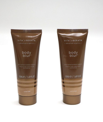 New Lot of 2 Vita Liberata Body Blur Latte Dark High Definition Body Makeup 50ml