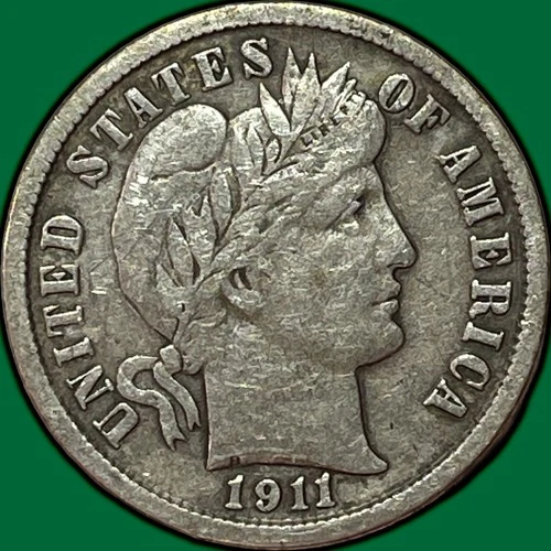 1911-D Barber Dime Very Fine VF Coin #33928