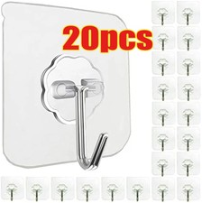 Self Adhesive Wall Hooks Heavy Duty Towel Key Clothes Holder Kitchen Hook UK