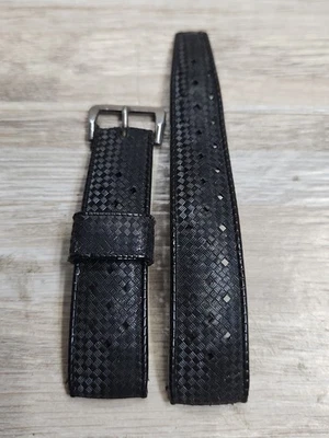 Vintage Genuine Tropic Swiss Perforated Black Plastic 19mm Diver Watch Band - Photo 1/4