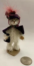 Vintage Miniature Victorian Mohair Bear By Joan Woessner Fully Jointed 3 1/2”