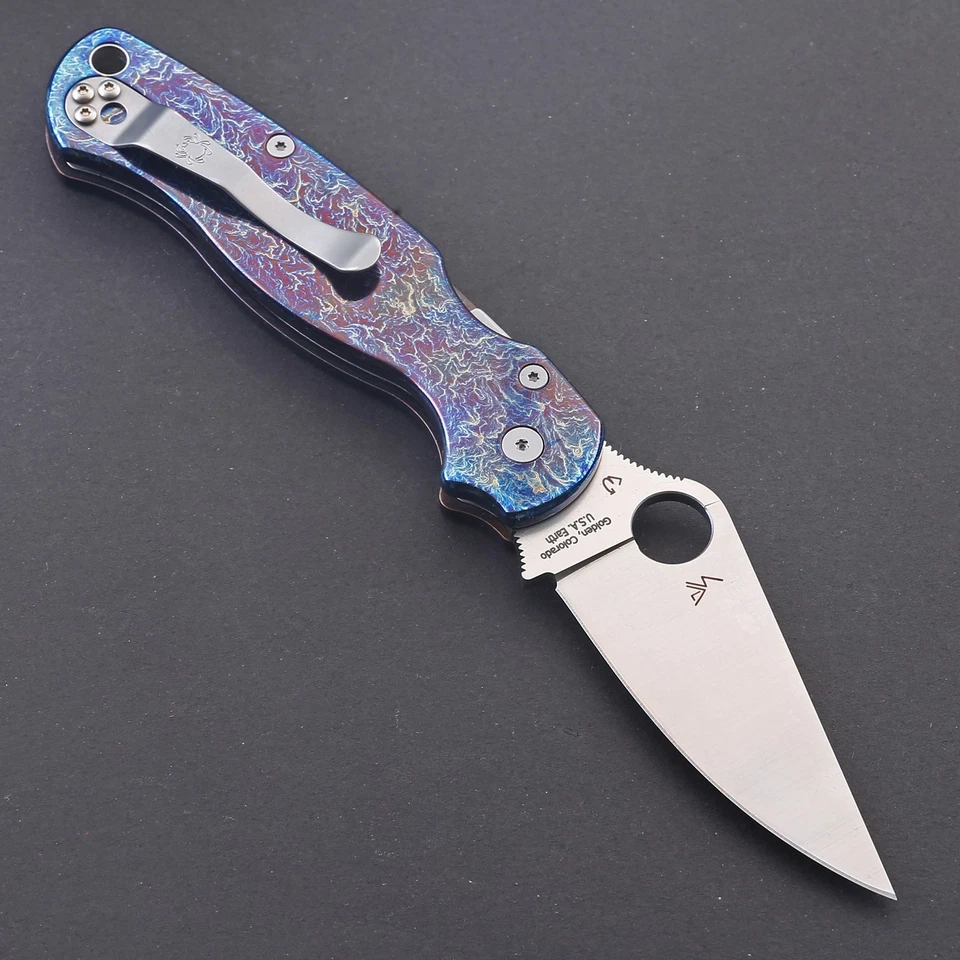 High Quality Military C95 Purple Anodized Titanium Handle Pocket Folding Knife - Image 2 of 4
