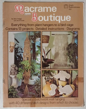 Macrame Boutique Plant Hangers Bird Cage Patterns Craft Publications Vtg 1976