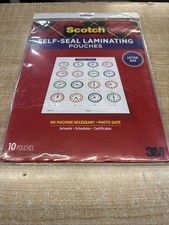 Scotch Self-Sealing Laminating Pouches 10 POUCHES PER PACK FREE SHIPPING 