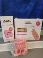Lot of 3 Nail Items-Gel Polish Removal Clips,Soak-off Gel Wraps,Nail Polish Hldr