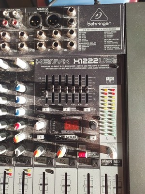 Behringer XENYX X1222USB 16-Input Mixer USB Audio Interface FX Power Tested Case