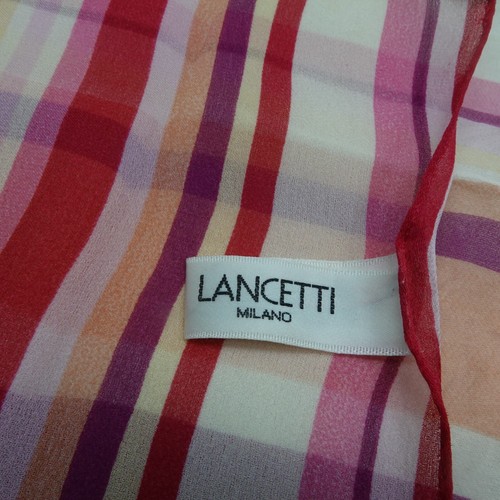 LANCETTI Sciarpa di seta sciarpe 33,5" X 34,5" O627 - Foto 8 di 18