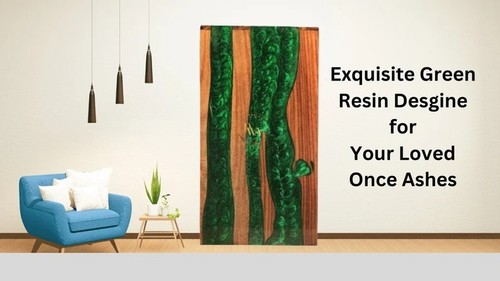 Rosewood Cremation Urn For Human Ashes, Green Resin Urn Box, Adults Urn, Pet Urn - Picture 5 of 8