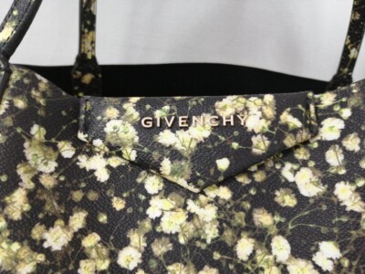 Givenchy Antigona Flower Tote Shoulder Bag Purse Black x