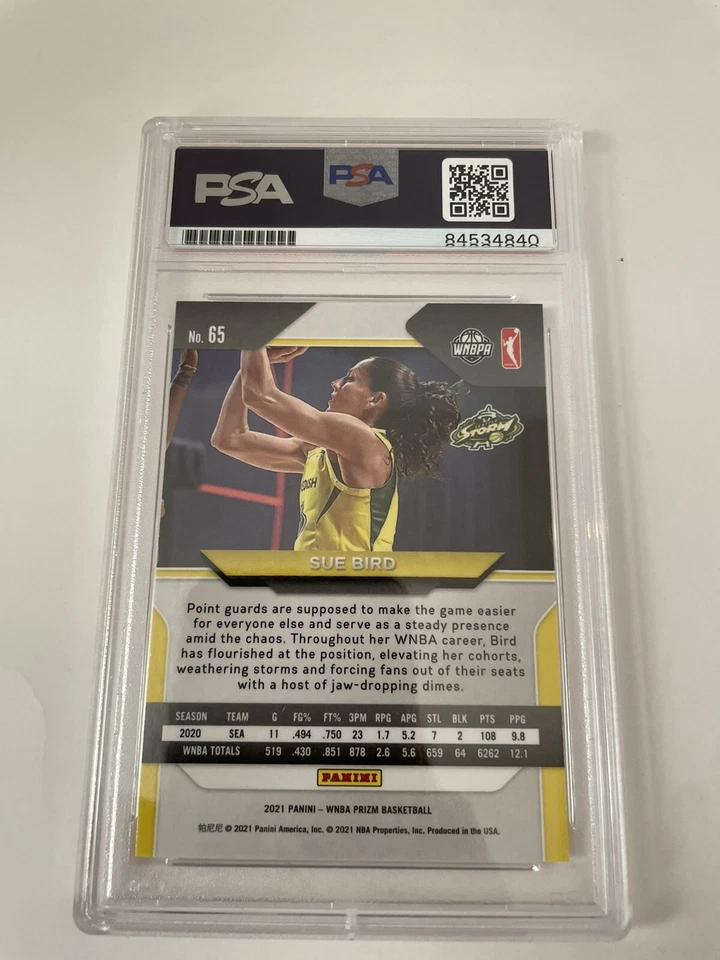 Sue Bird Autograph 2021 Panini Prizm No 65 Card PSA Seattle Storm NBA HOF - Image 2 of 2