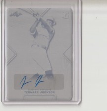 2021 Leaf Perfect Game  Termarr Johnson Black Printing Plate Auto serial # 1/1