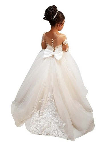 New Long Sleeves Flower Girl Dresses for Wedding Bridesmaid Dress Lace Dress - 第 8/14 張圖片