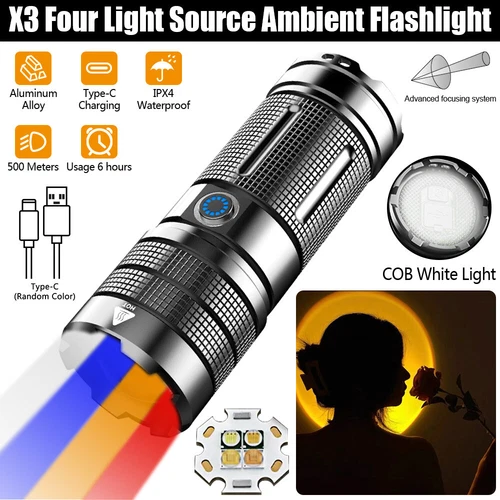Multi-color 4 LED Photography Ambient Flashlight Zoomable Photo Video Fill Light - Picture 4 of 17
