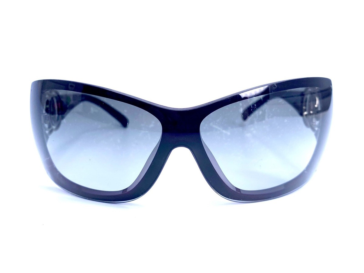 VTG CHANEL Dark Purple Rectangle Wrap Sunglasses Made in VTG CHANEL Dark Purple Rectangle Wrap Sunglasses Made in