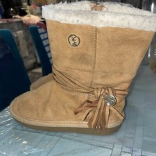 MICHAEL KORS Girls Size 11 Pamina-T Tan Zip Boots