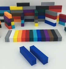NEW 2 40' Shipping Containers - N Scale 1:160 - BLUE - ALL COLORS AVAILABLE