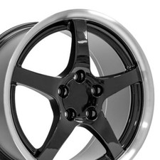 Set4 Black W Machined Lip 18x9.5 Rims 5x120.65 54et Fit Chevy Pontiac