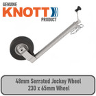 Genuine Knott Indespension 48mm Serrated Trailer Jockey Wheel 230/65 Tyre J348S