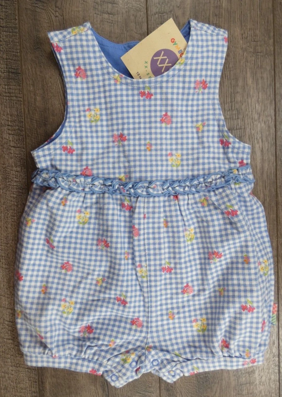 Baby Girl Clothes New Vintage Gymboree XX-Small Floral Bouquets Romper Outfit
