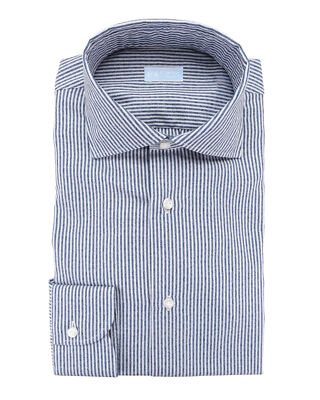 NWT IL SARTORE NAPOLI by VINCENZO DI RUGGIERO SHIRT blue striped 40 15 3/4