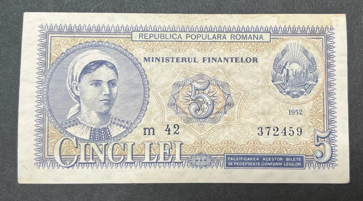 Romania 5 Lei 1952 Specimen