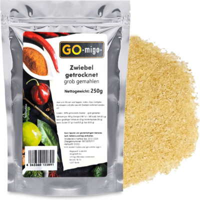 Getrocknete Zwiebeln, grob gemahlen 250g - GOmigo