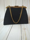 Vth Edward Bags Ltd Black Gold Velvet Silk HandBag Purse