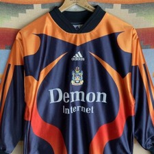 Vintage 1999-00 Adidas Fulham FC Demon Goalkeeper Soccer Jersey Size Mens Small