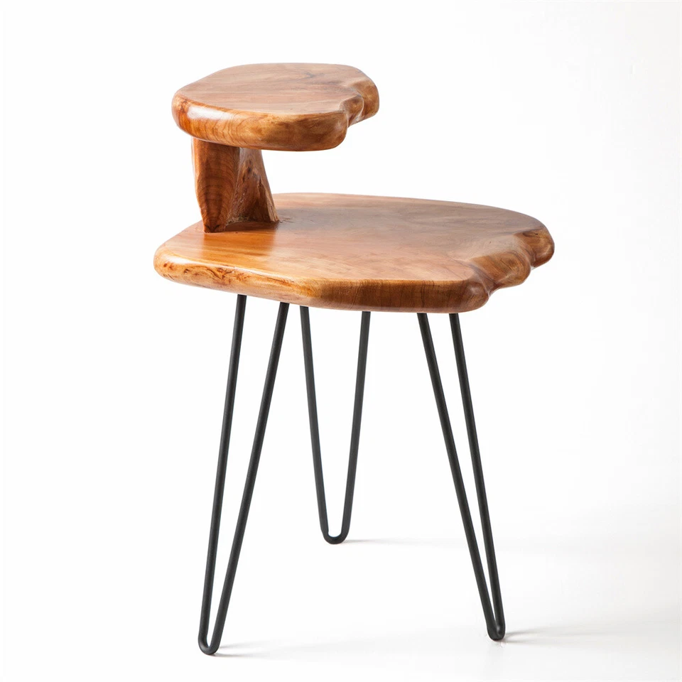 Rustic Modern Live Edge Cedar Root 2-Tier End Table - Handcrafted Side Table - Image 3 of 4